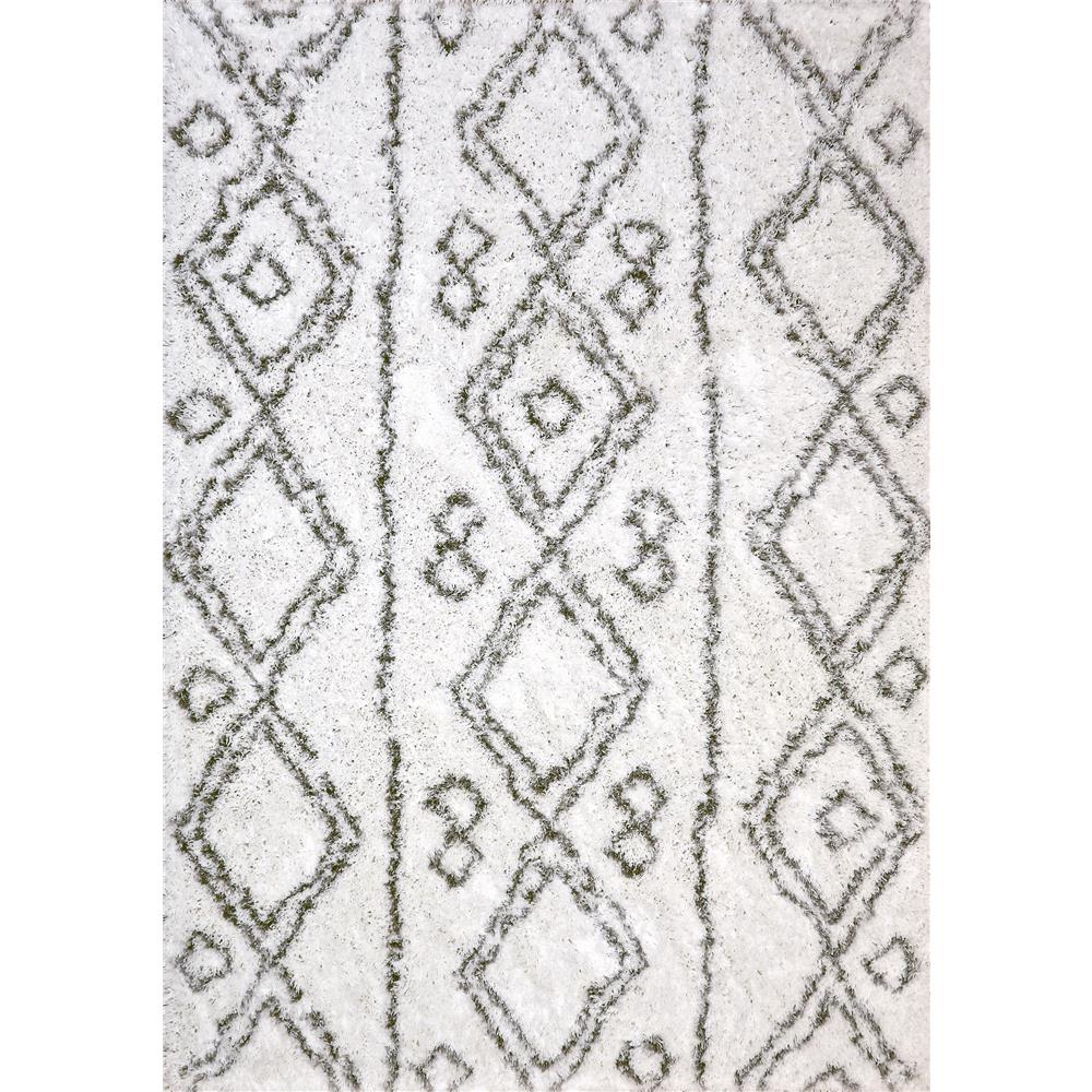 Dynamic Rugs 7434-100 Nordic 7.5 Ft. X 10.6 Ft. Rectangle Rug in Silver/White